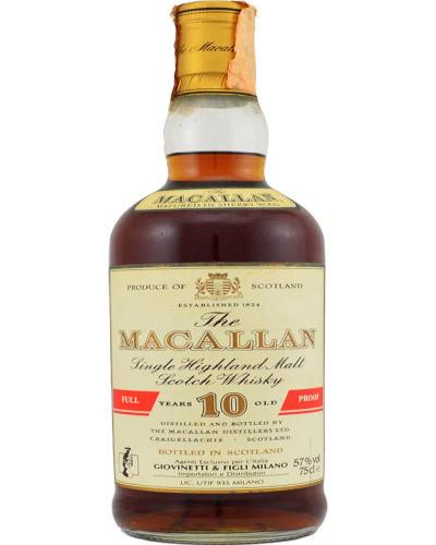 Macallan 10yo Full Proof 57% 1980 (OB, Giovinetti & Figli)