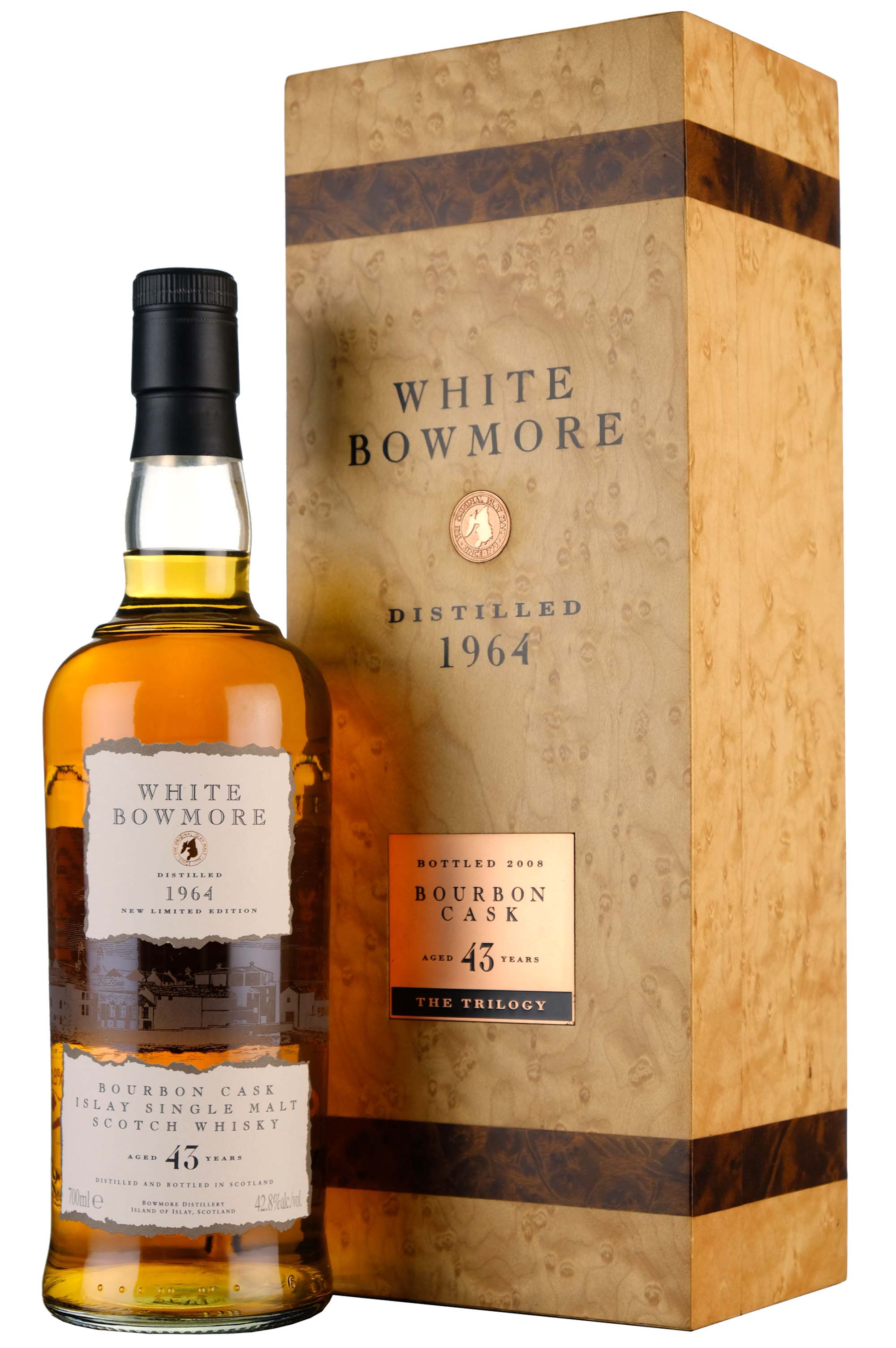 White Bowmore 43 year old 1964 vintage, 42.8%