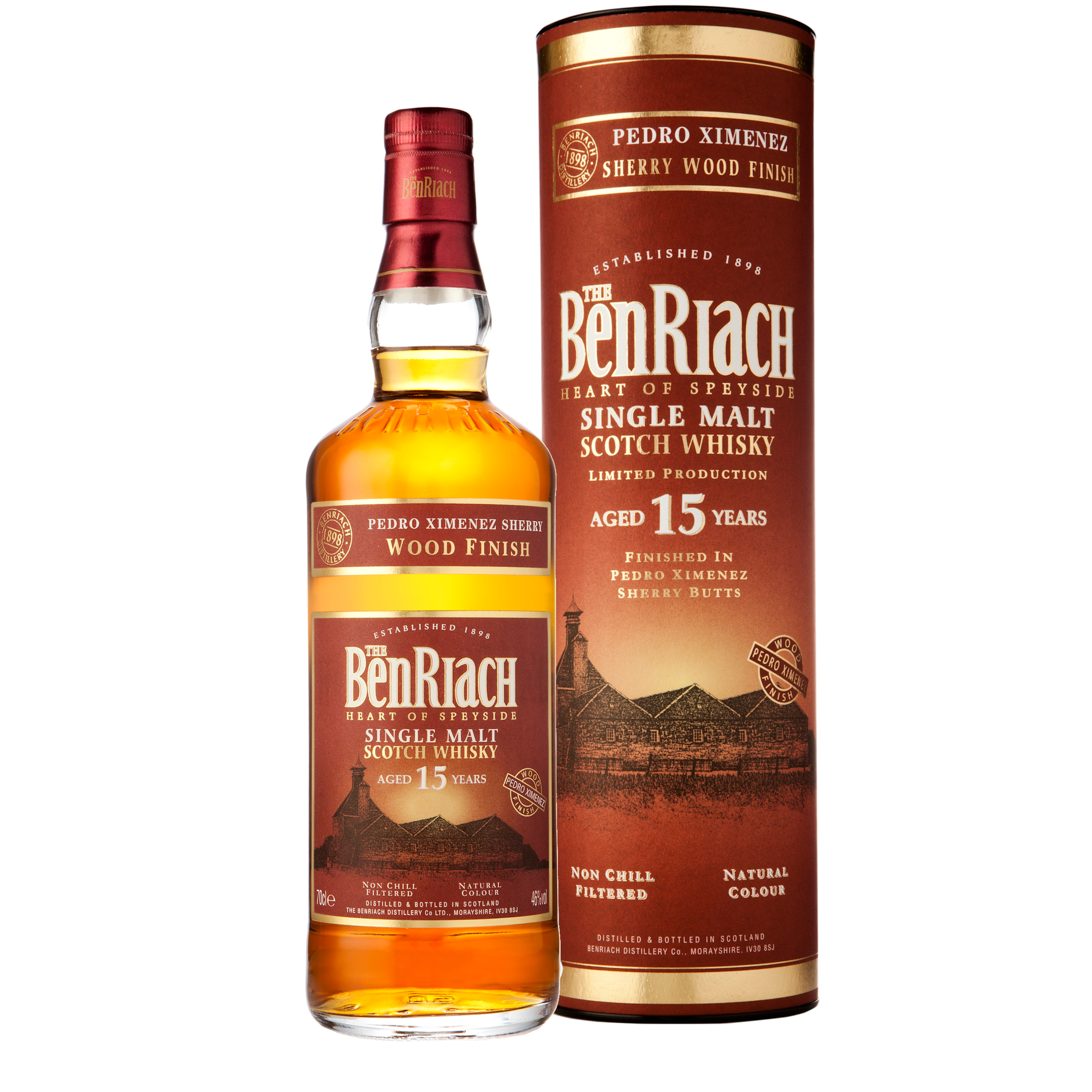 BenRiach Pedro Ximenez Sherry Wood Finish 15 year old, 46%