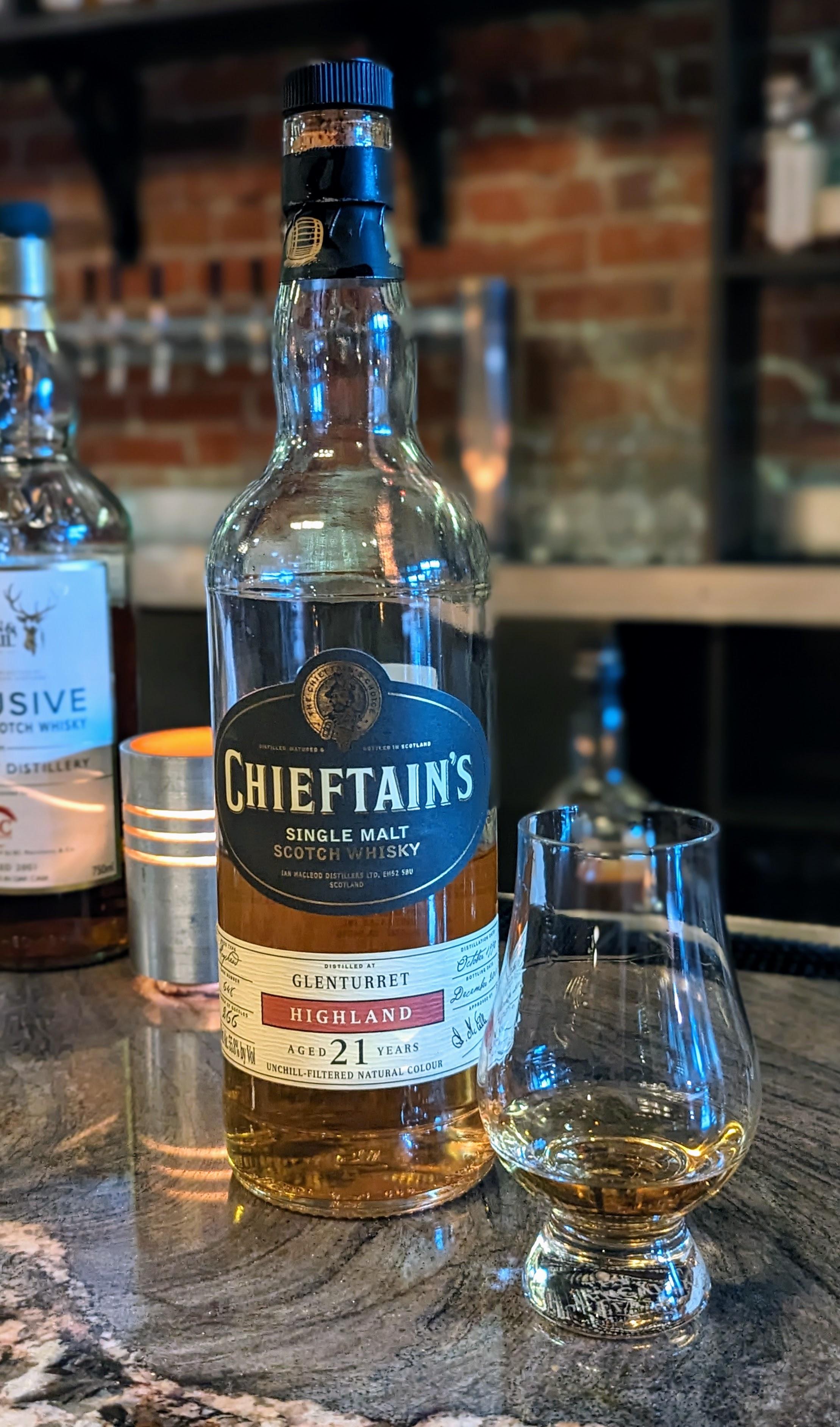 Chieftain’s (distilled at Glenturret) 21 year old, 55.8%