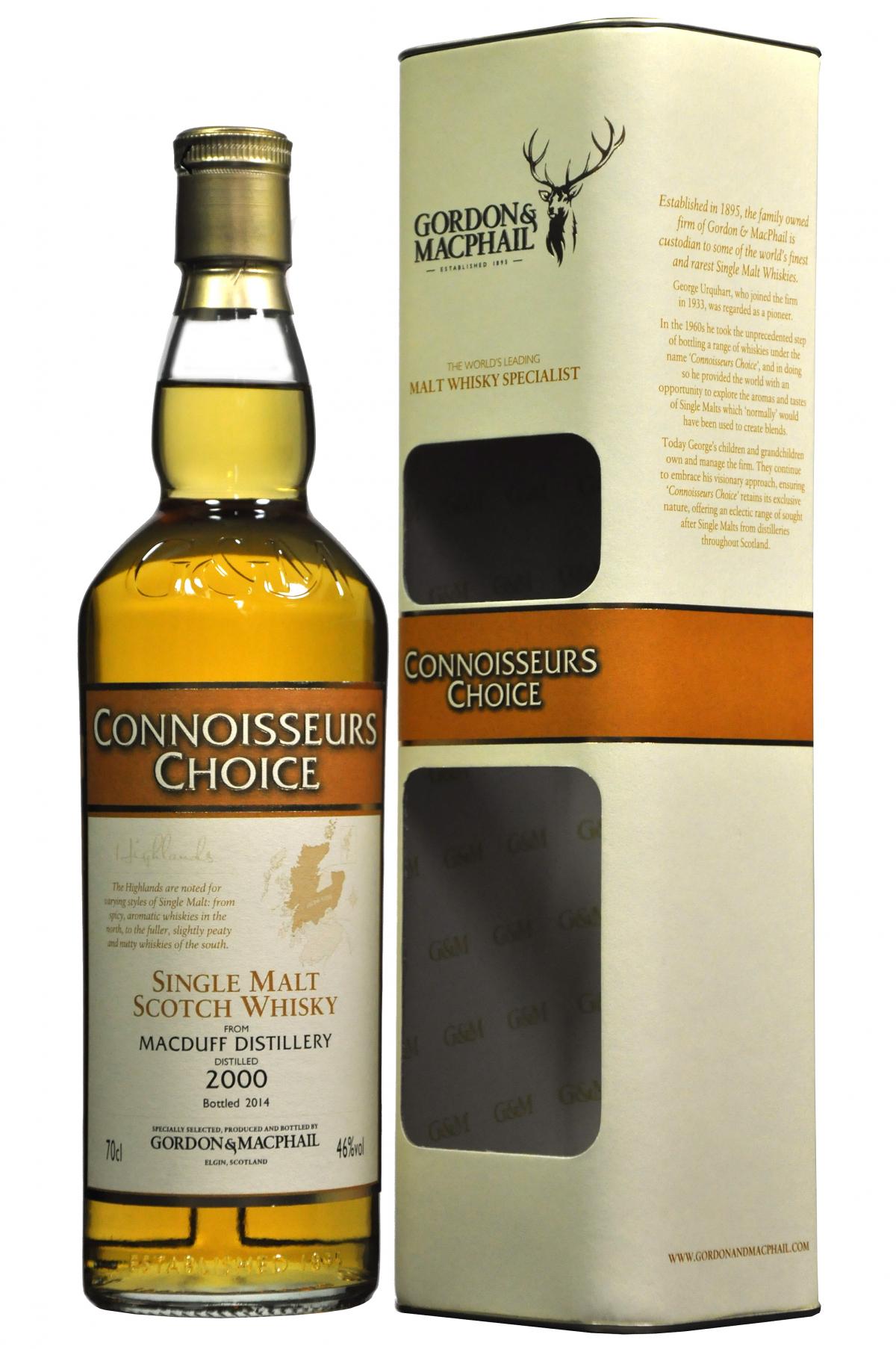 Gordon & MacPhail Connoisseurs Choice (distilled at Macduff) 2000, 46%