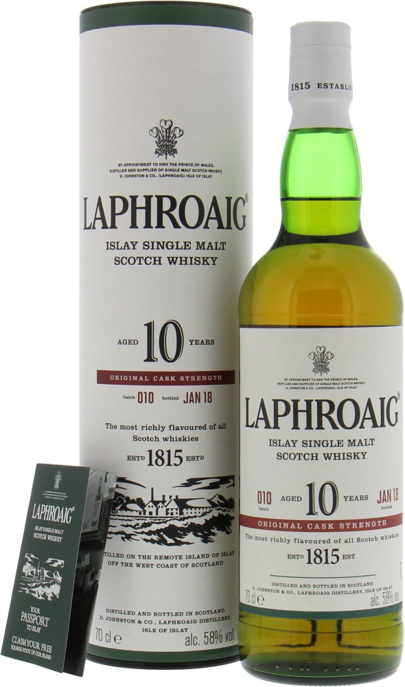Laphroaig 10 year old Cask Strength (Batch 010), 58%