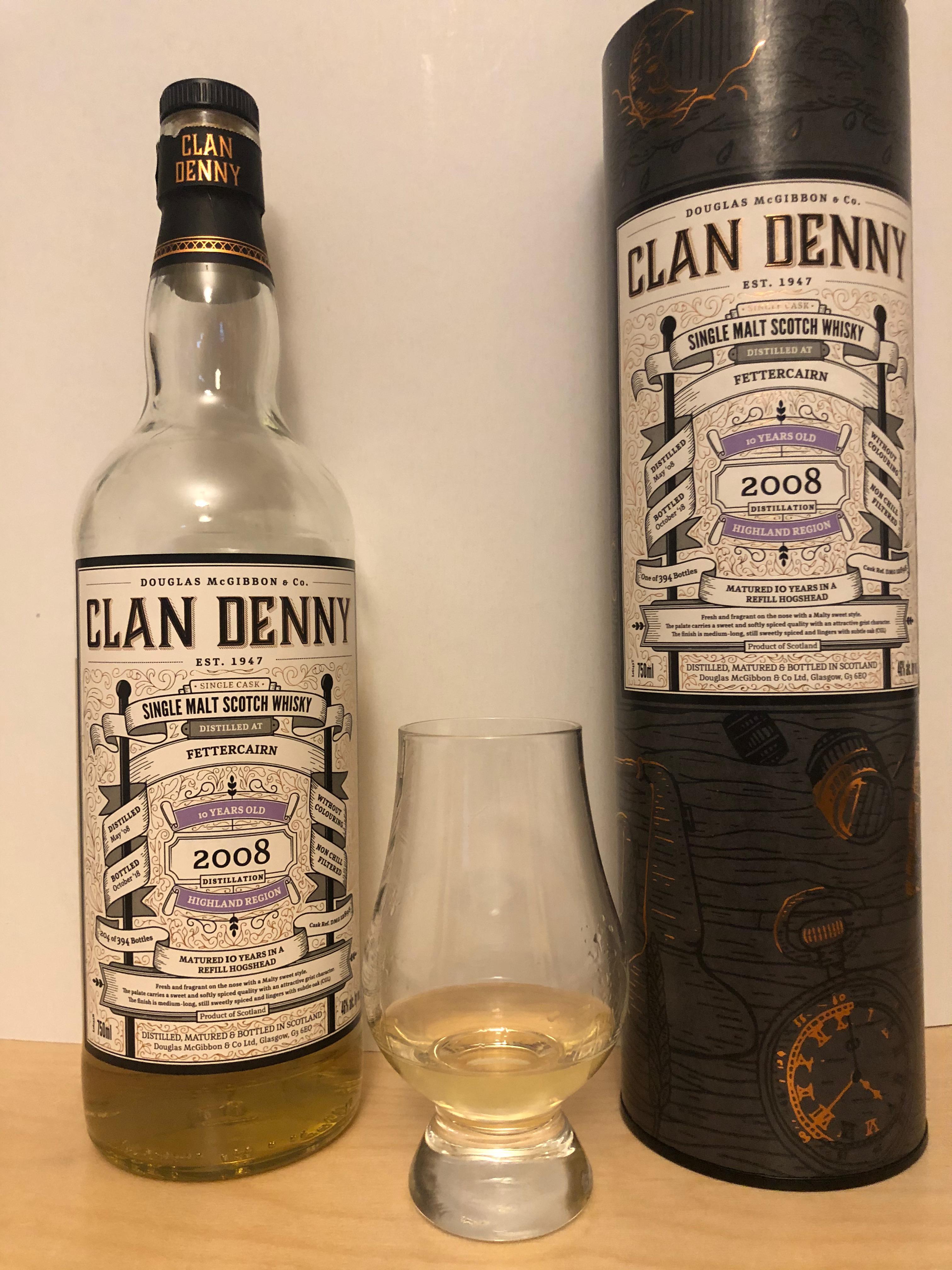 Clan Denny 10 year old (distilled at Fettercairn), 46%