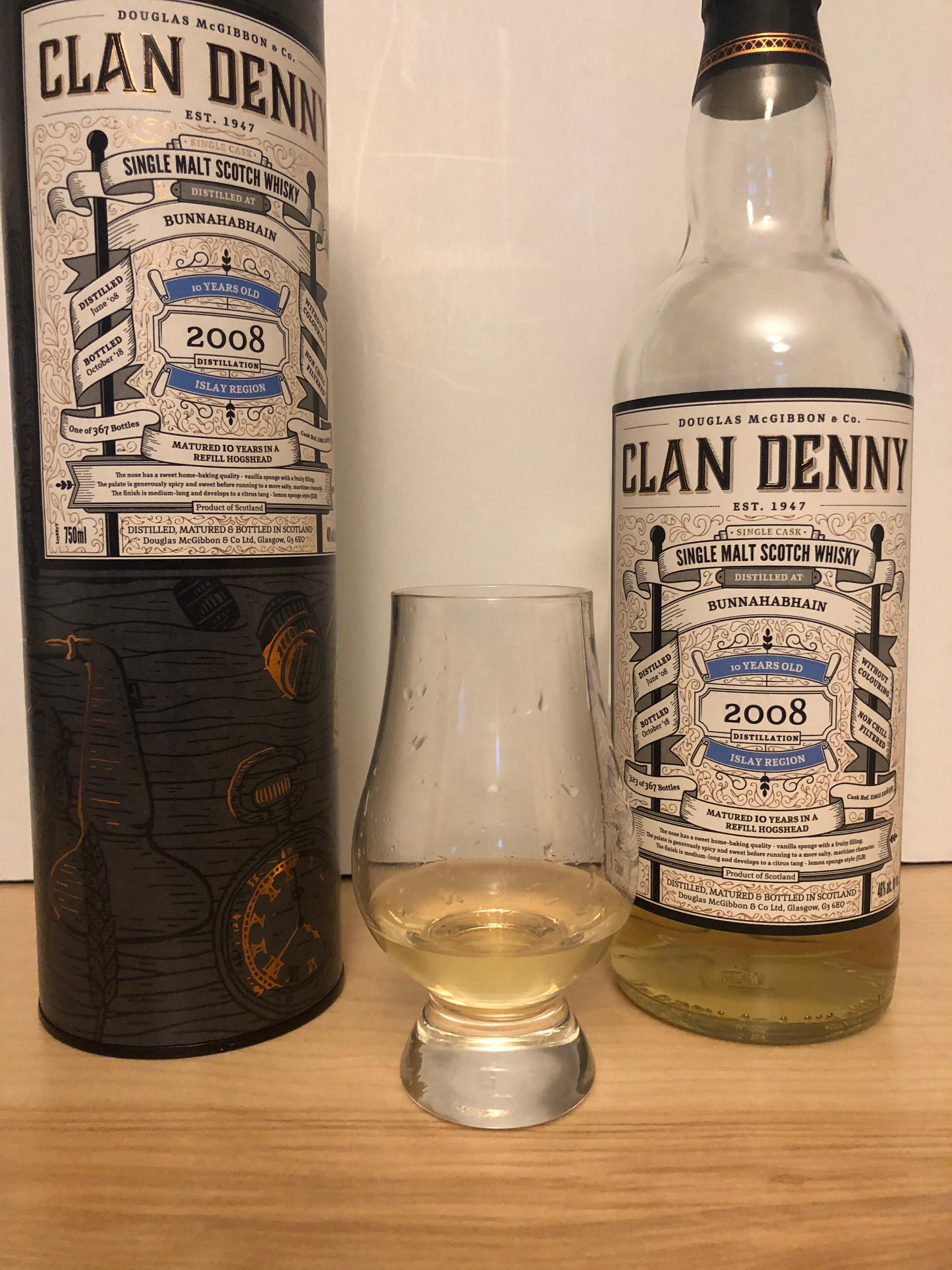 Clan Denny 10 year old (distilled at Bunnahabhain), 46%