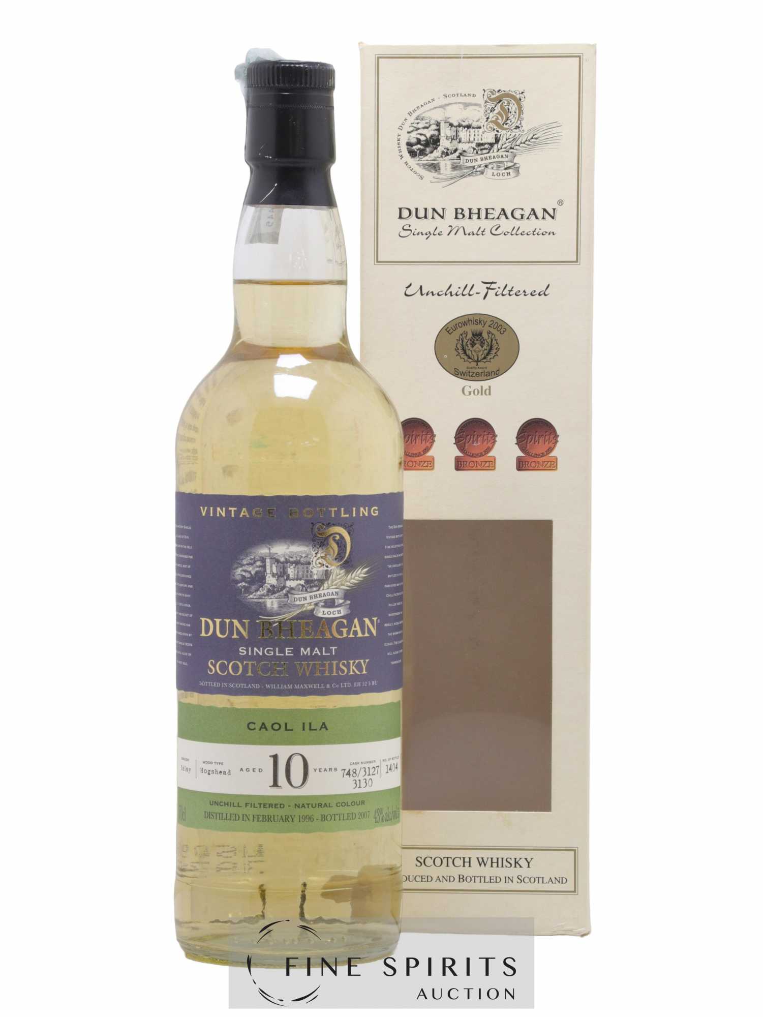 Dun Bheagan (distilled at Caol Ila) 1993 Vintage, 10 year old, 43% ABV