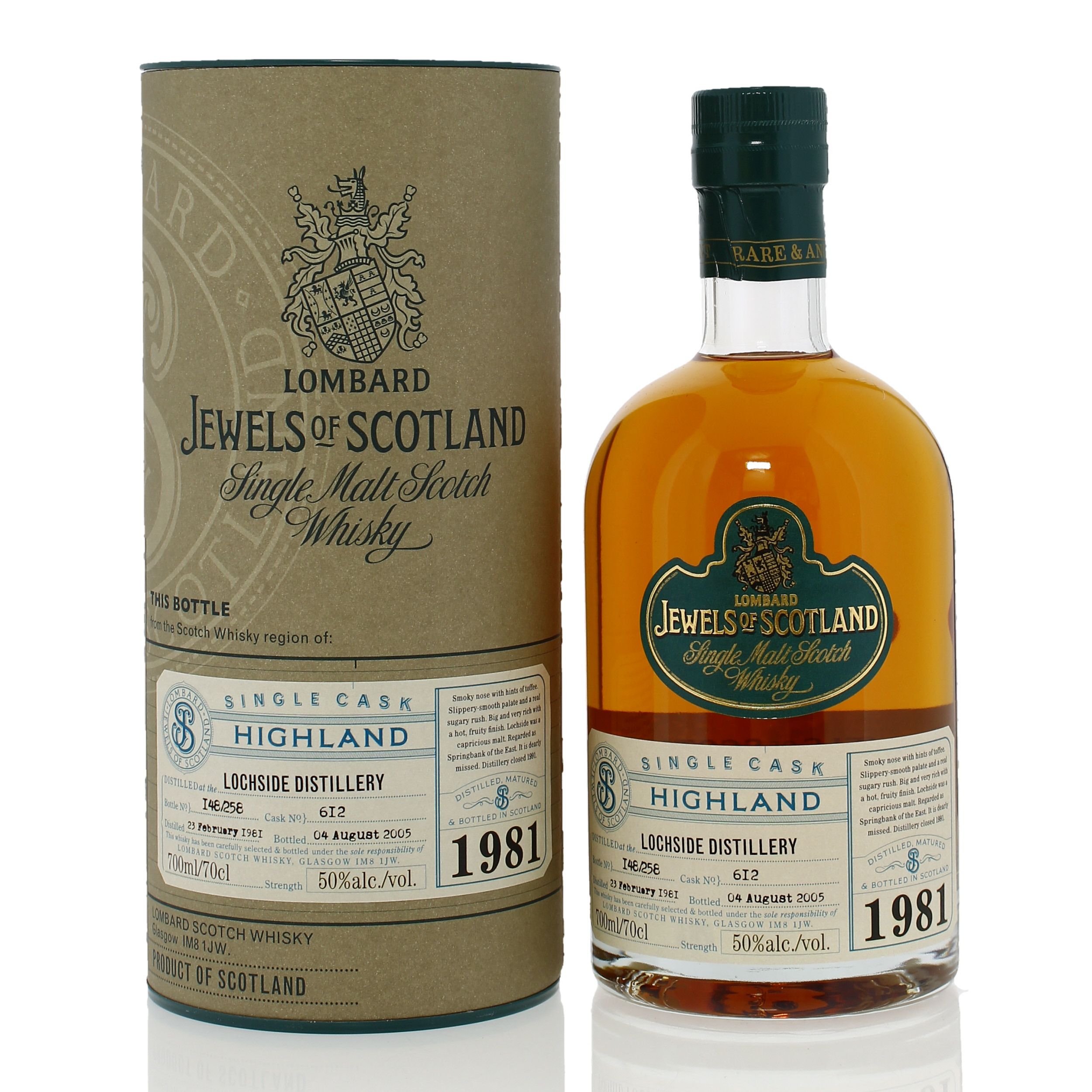 Lombard 'Jewels of Scotland' (distilled at Lochside), 1981 vintage, 50%