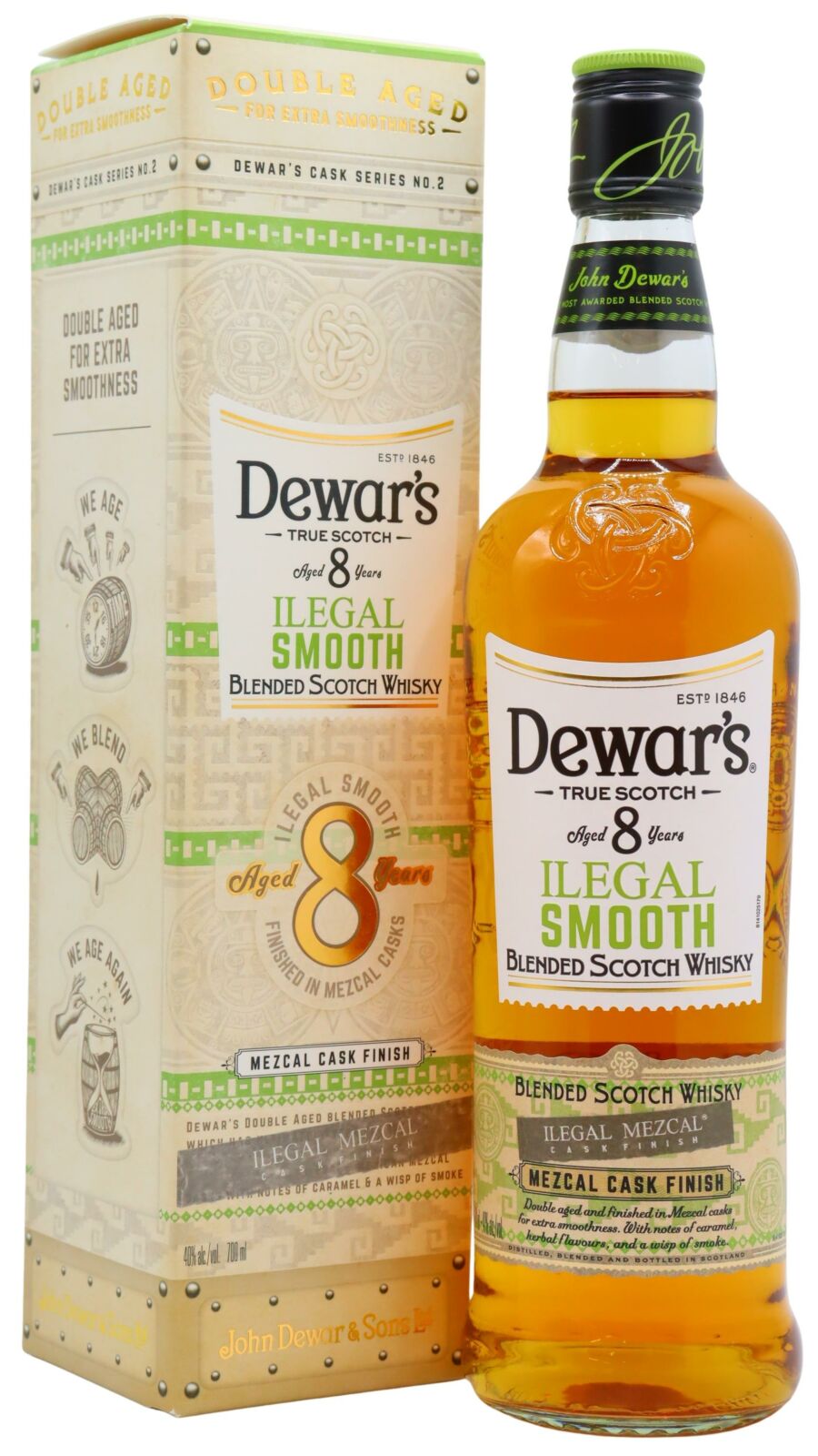 Dewar’s 8 year old Ilegal Smooth Mezcal Cask-Finished, 40%