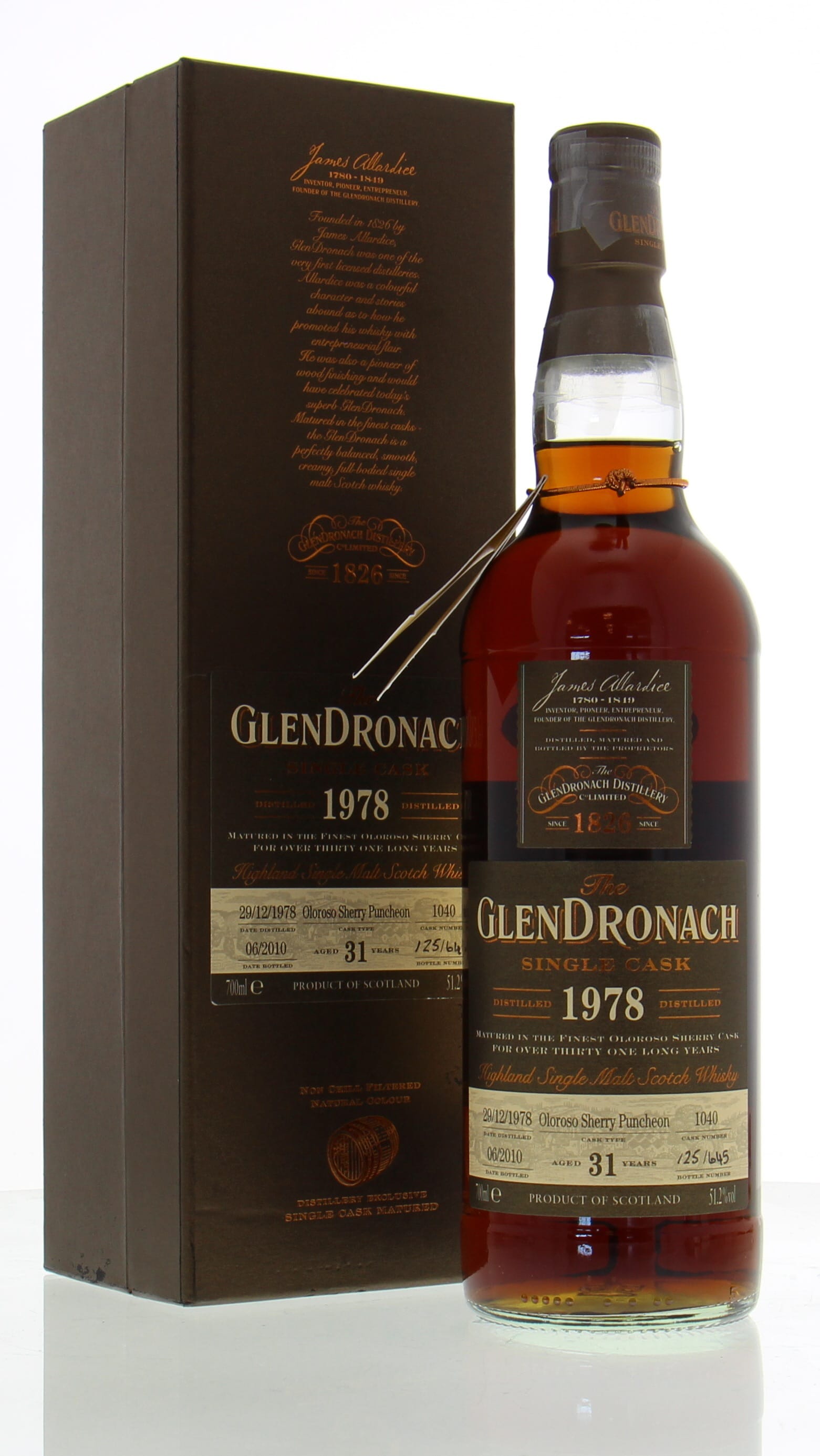 GlenDronach 1978 vintage, 31 year old, oloroso (cask 1040), 51.2%