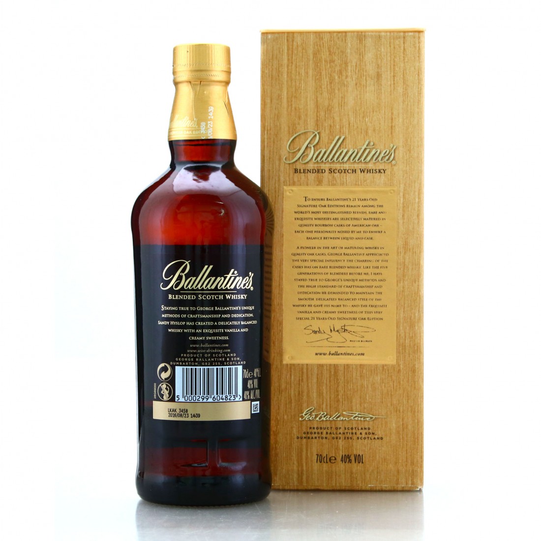 Ballantine’s 21 year old Signature Oak Edition, 40%