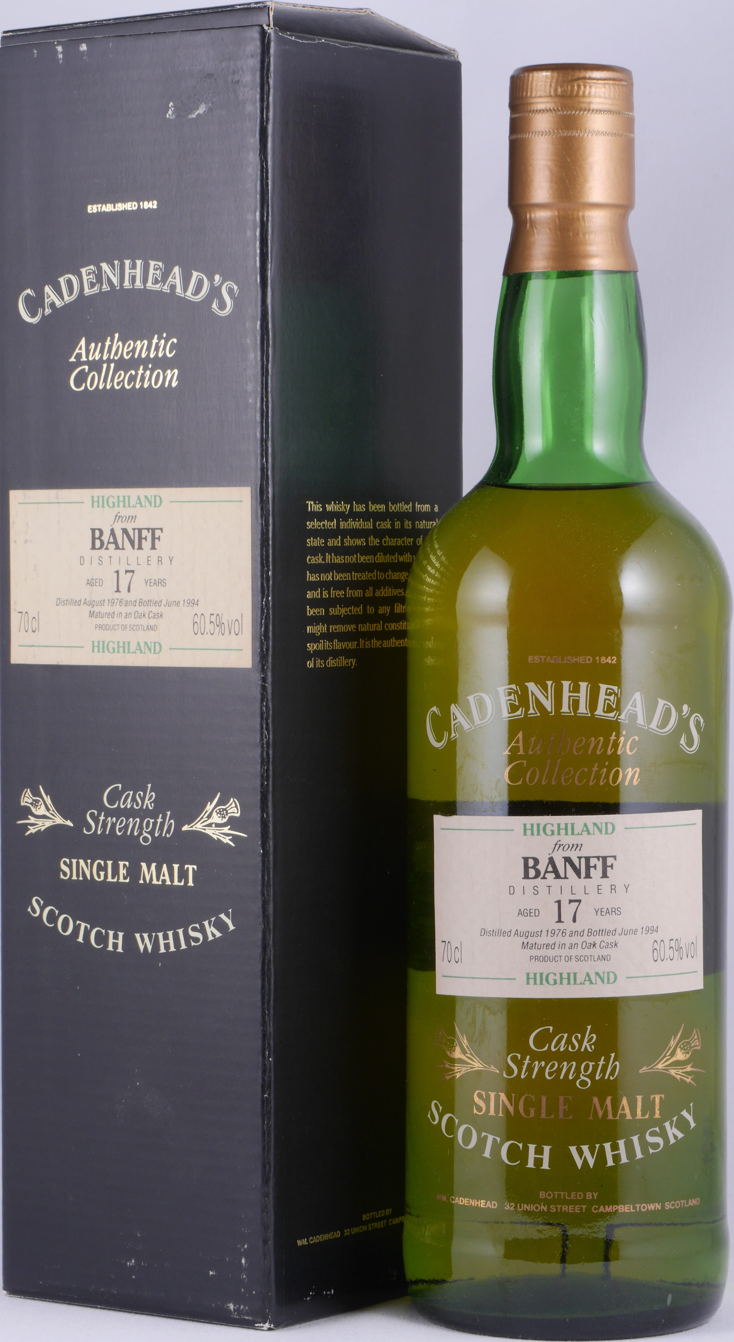 Cadenhead's (distilled at Glenlivet) 12 year old, 60.5%