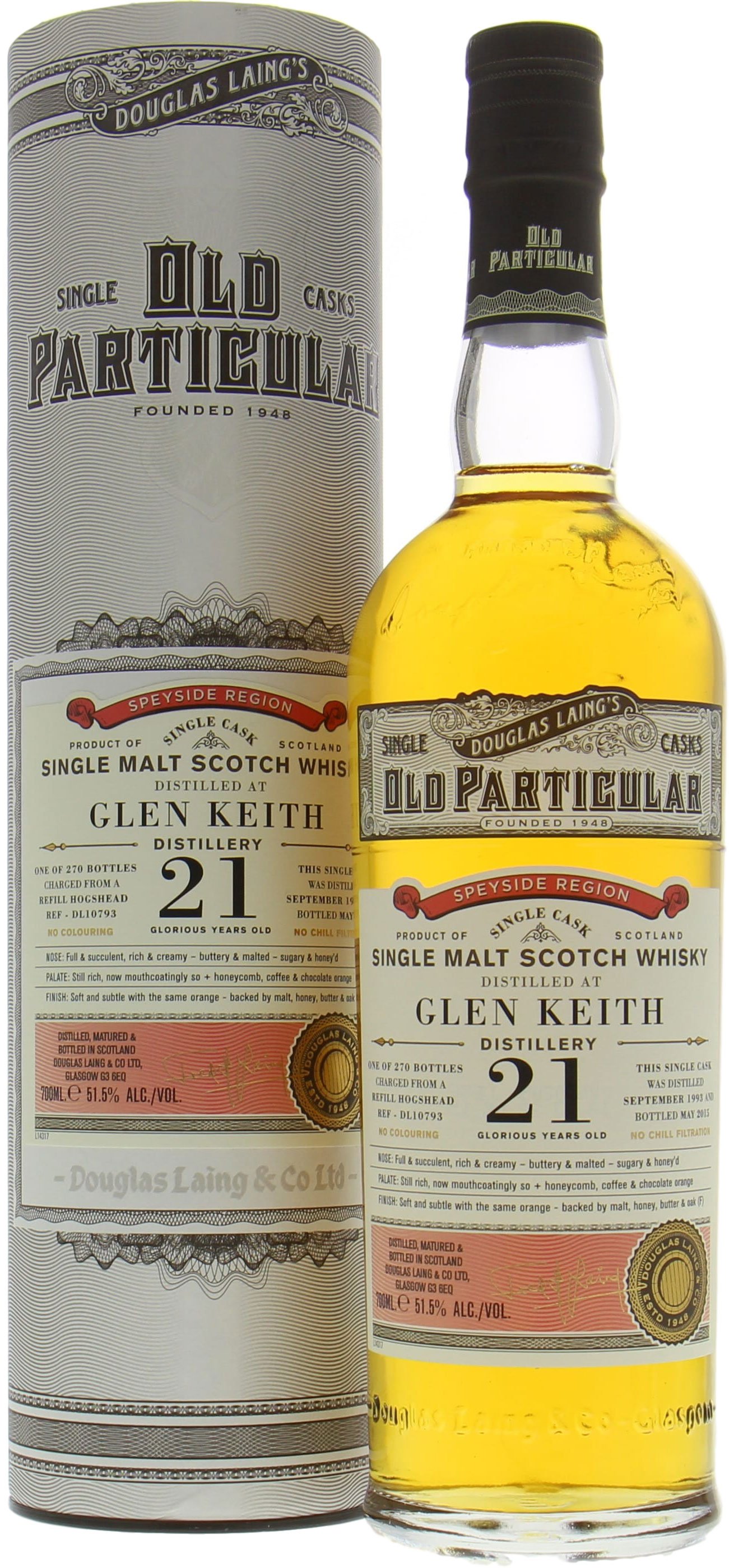 Douglas Laing Old Particular (distilled at Glenallachie) 22 year old, 51.5%