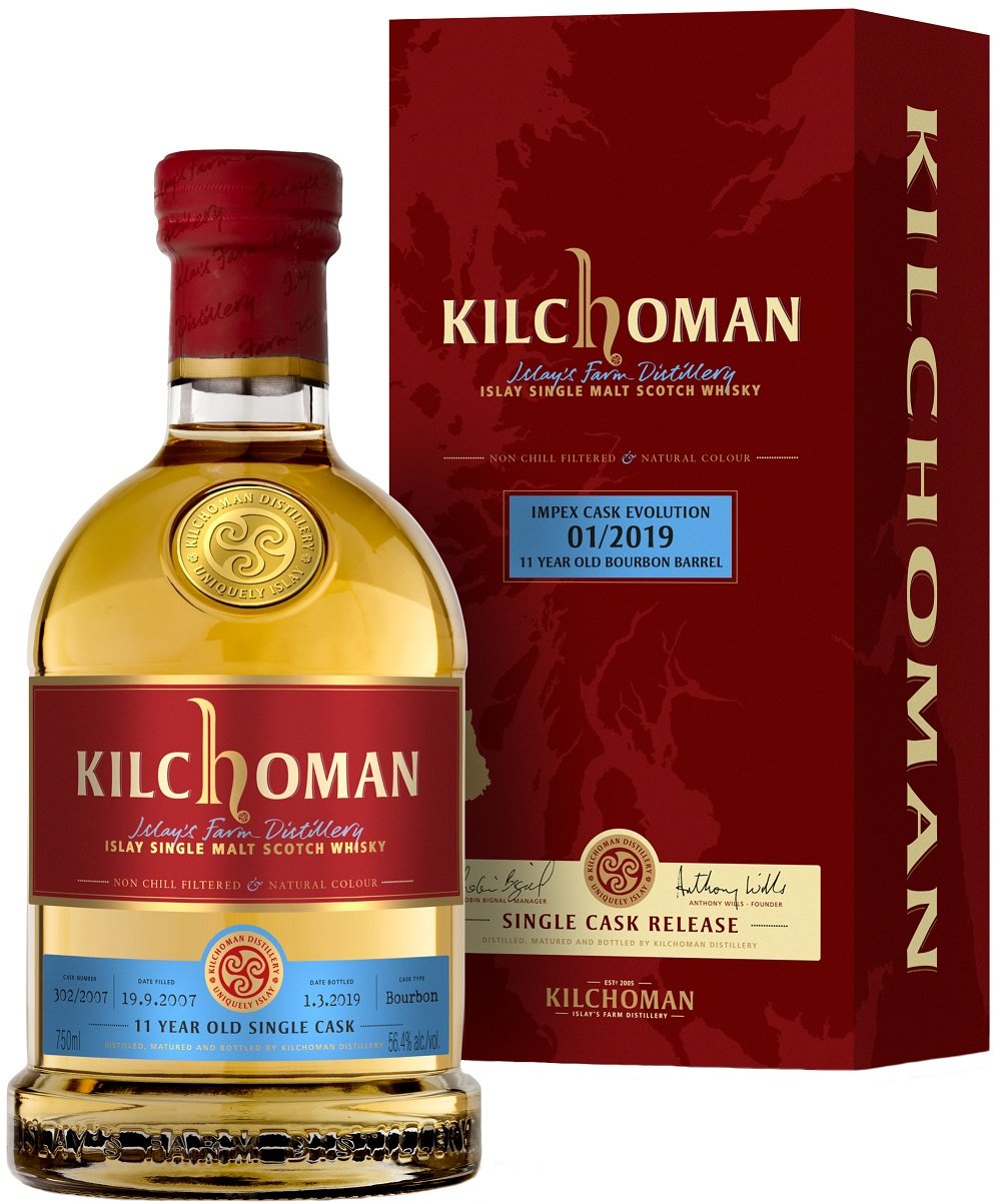 Kilchoman 11 year old ImpEx Cask Evolution 01/2019 Single Cask Bourbon Cask Finished (Cask #302/2007), 56.4%
