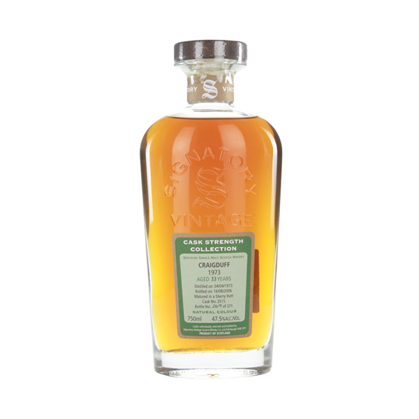 Signatory 'Craigduff' (distilled at Strathisla), 33 year old, 1973 vintage, 47.5%