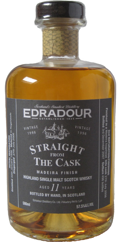 Edradour, cask #06/538/4, 1996 vintage, 11 year old, 57.5%