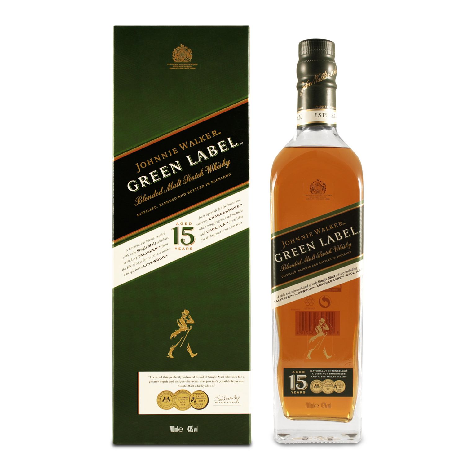 Johnnie Walker Green Label 15 year old, 43%