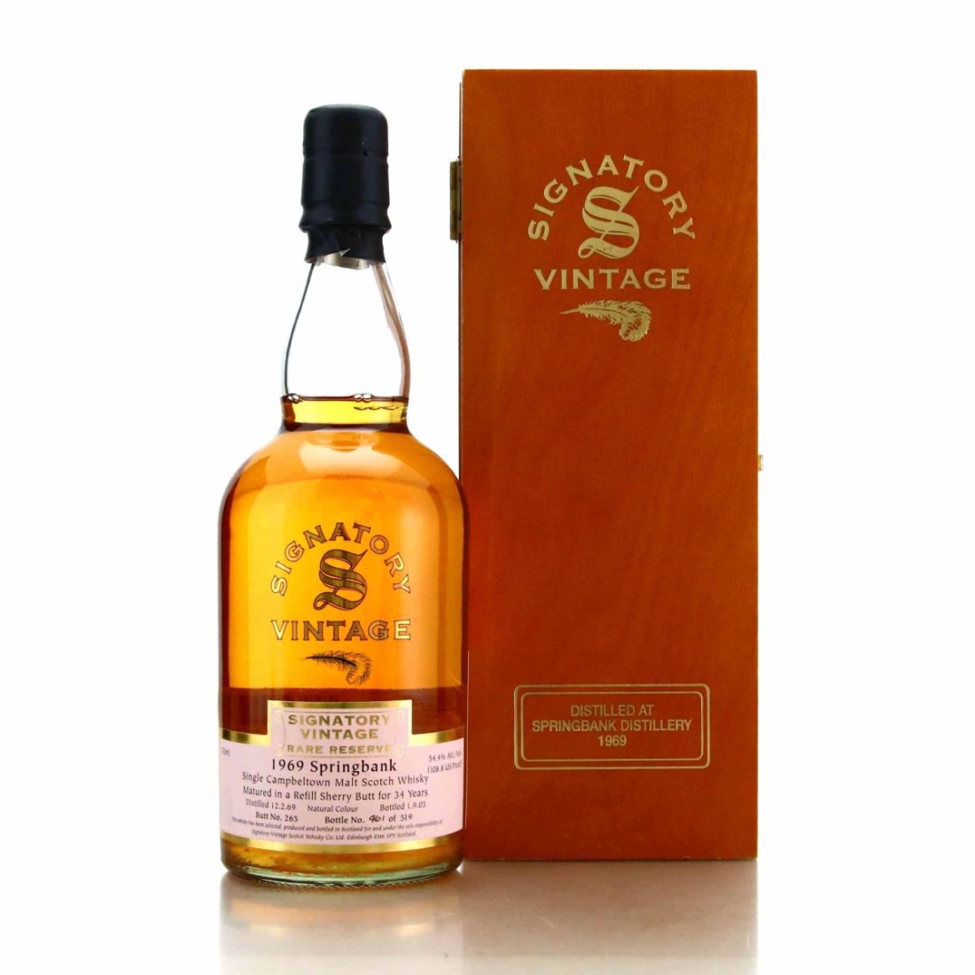 Signatory (distilled at Springbank) 1969 Vintage 34 year old, 54.4%